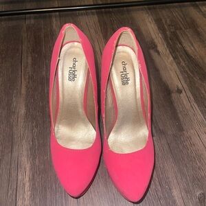 Used Charlotte Russe red pumps, 3.5 inch heel